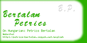 bertalan petrics business card